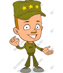  Мультяшный военный персонаж