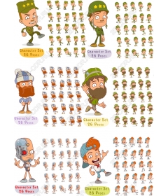A set of characters: 26 poses - Playful