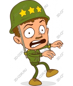 The comic soldier in trouble