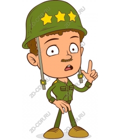 Playful cartoon soldier