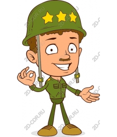Funny cartoon soldiers