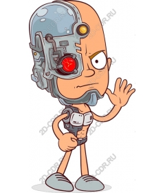  Futuristic character is a cyborg