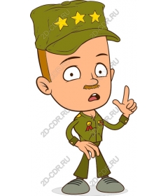  Cartoon military officer
