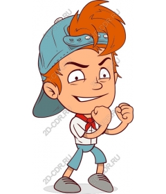  Energetic young boy cartoon