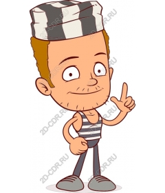 Playful cartoon prisoner