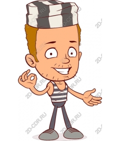 Funny cartoon prisoner