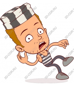Surprised cartoon prisoner
