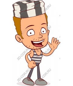 Funny cartoon prisoner