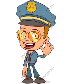 Funny cartoon policeman