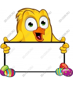  Joyful yellow bird Easter with empty sign