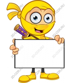 Playful yellow ninja