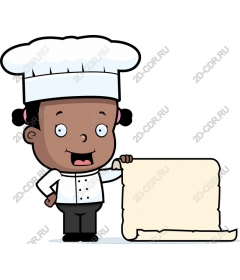  Joyful character-a chef with a custom scroll