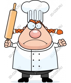 Playful cartoon chef with a rolling pin