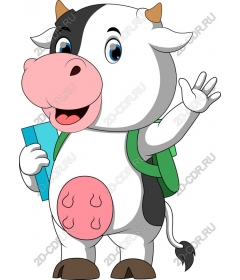  Character cartoon "Cow with a backpack"