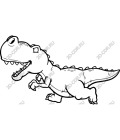 Playful cartoon dinosaur