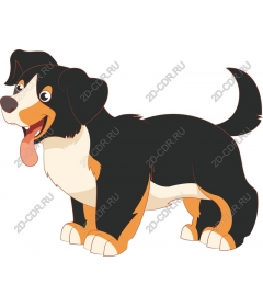 Playful cartoon dog
