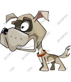 Playful cartoon dog