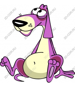  A playful purple dog