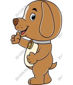 Playful cartoon dog