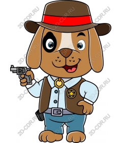  Cartoon cowboy-dog