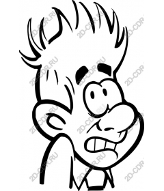 Scared cartoon man