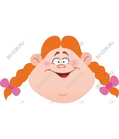 Cheerful girl with pigtails