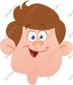 The joyous boy's face