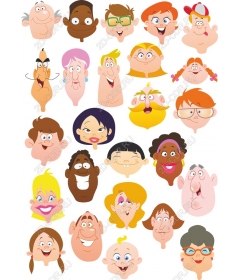 Set clipart "Face" - 30 expressive cartoons