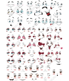 Expressive collection of individuals - more than 80 emotional cliparts