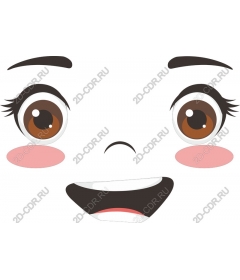 Funny cartoon smiley face