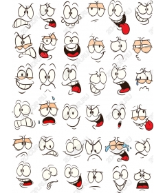 Set of emotional expressions - 40 unique