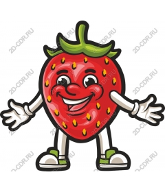 Playful Strawberry Character