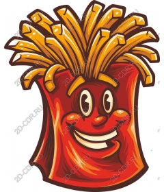 Playful character of French fries