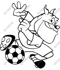  Dog cartoon-footballer