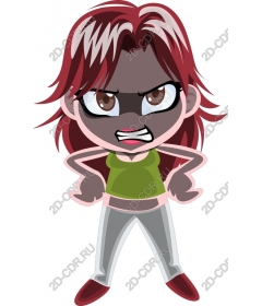  Angry cartoon girl