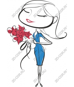  Elegant woman with flowers