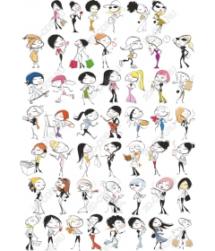 Charming set of female characters
