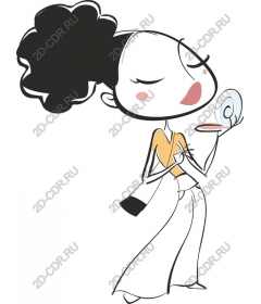  Joyful woman holding a shell