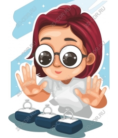  Charming girl with rings