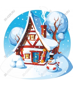  Fancy winter home with snowman