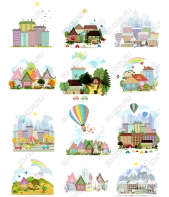 Charming landscape set