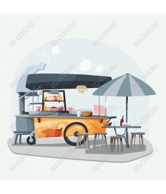  Bright truck with food