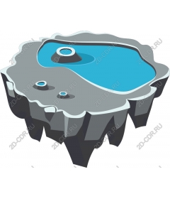  Rocky island with a peaceful pool