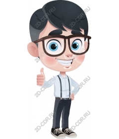 Gay boy with raised up the thumb