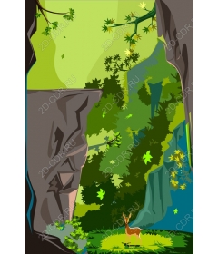  Charming forest landscape with deer