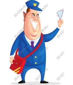 Funny cartoon postman