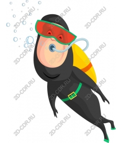  Cartoon Scuba Diver
