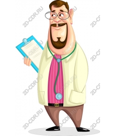Friendly cartoon doctor