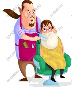 Причудливый мультяшный парикмахер