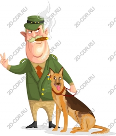  A military officer and the dog